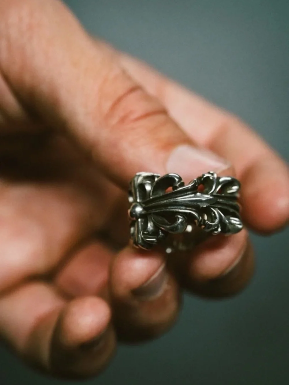 Chrome Heats Double Floral Ring